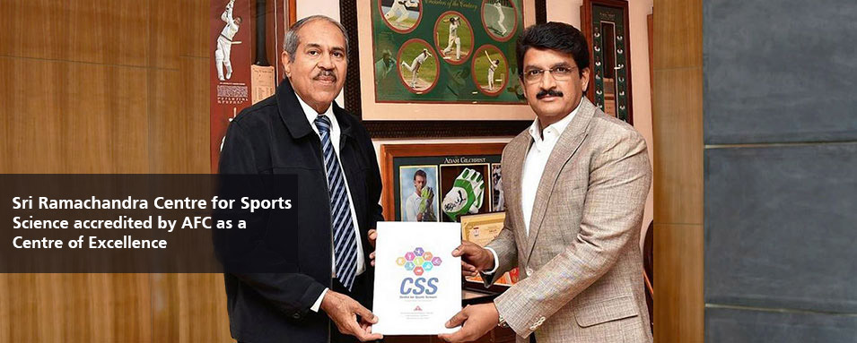 Sri Ramachandra Centre for Sports Science accredited by AFC as a Centre of Excellence