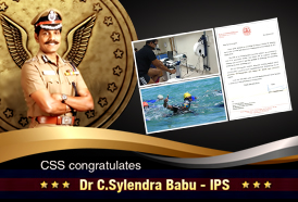 CSS congratulates Dr C Sylendra Babu, IPS, on completing a massive swim across the Palk Strait from Thalaimannar to Dhanushkodi