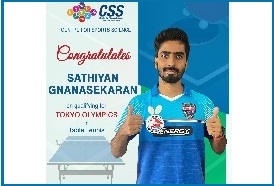 Best wishes from CSS for Sathiyan Gnanasekaran at the Tokyo Olympics.